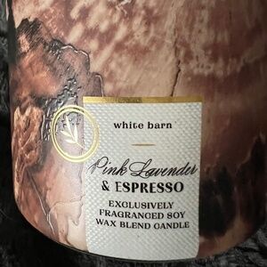 🆕BATH & BODY WORKS Pink Lavender Espresso 3 Wick Candle*NEW Retired White Barn